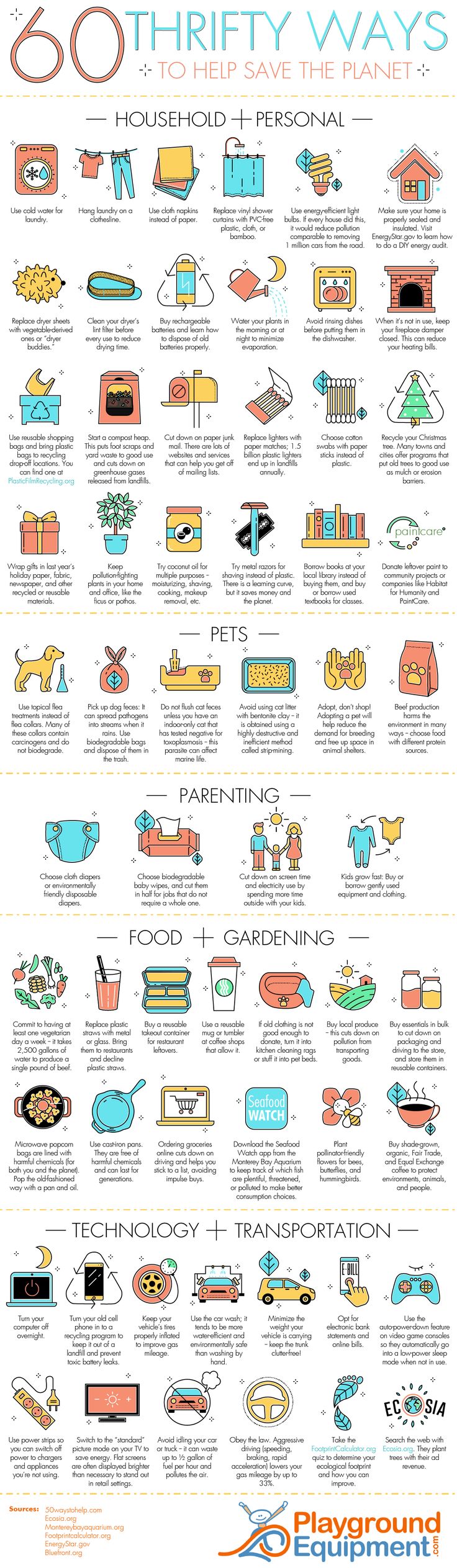 60 Ways To Help The Planet Without Spending A Dime [Infographic