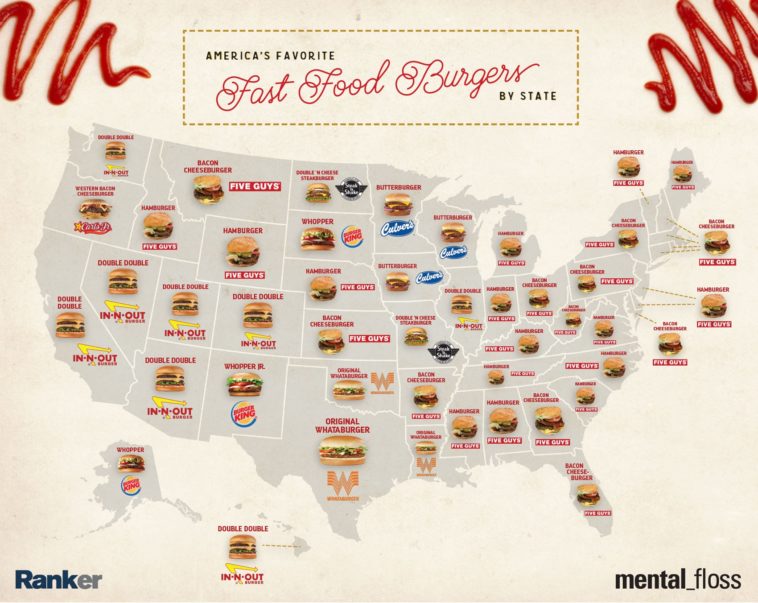 Infographic America's Favorite Fast Food Burger by State
