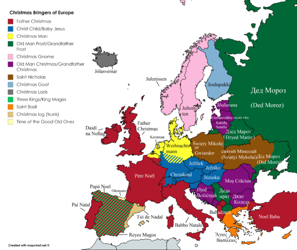 Map : Christmas Bringers of Europe - Infographic.tv - Number one ...