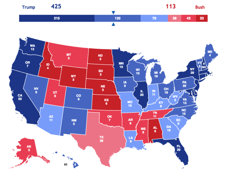 Map : If Trump Ran As A Democrat - Infographic.tv - Number one ...