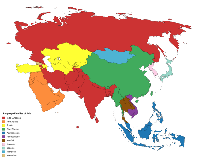 Map Language Families Of Asia Infographic Tv Number One   Map Language Families Of Asia 758x644 