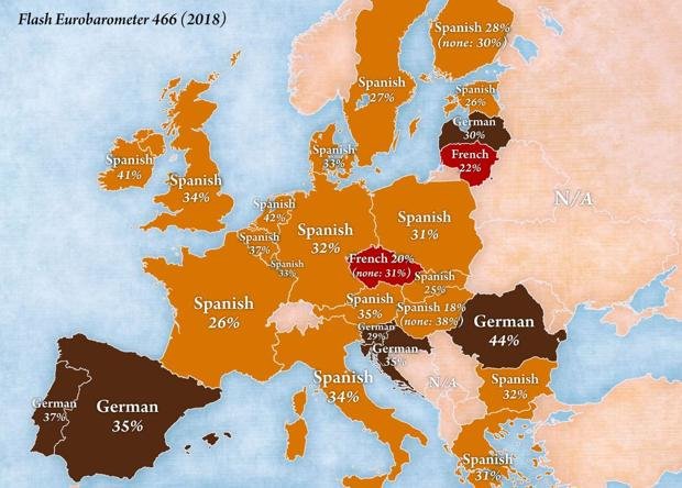 Map : Languages young europeans want to learn per country - Infographic ...