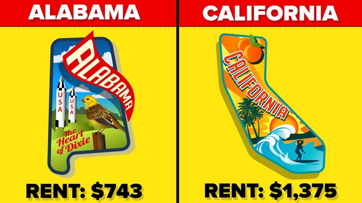 Video Infographic Least Expensive & Most Expensive States in the USA