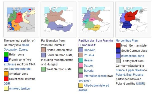 Map : Allied Proposals For Partition Of Germany After World War II ...