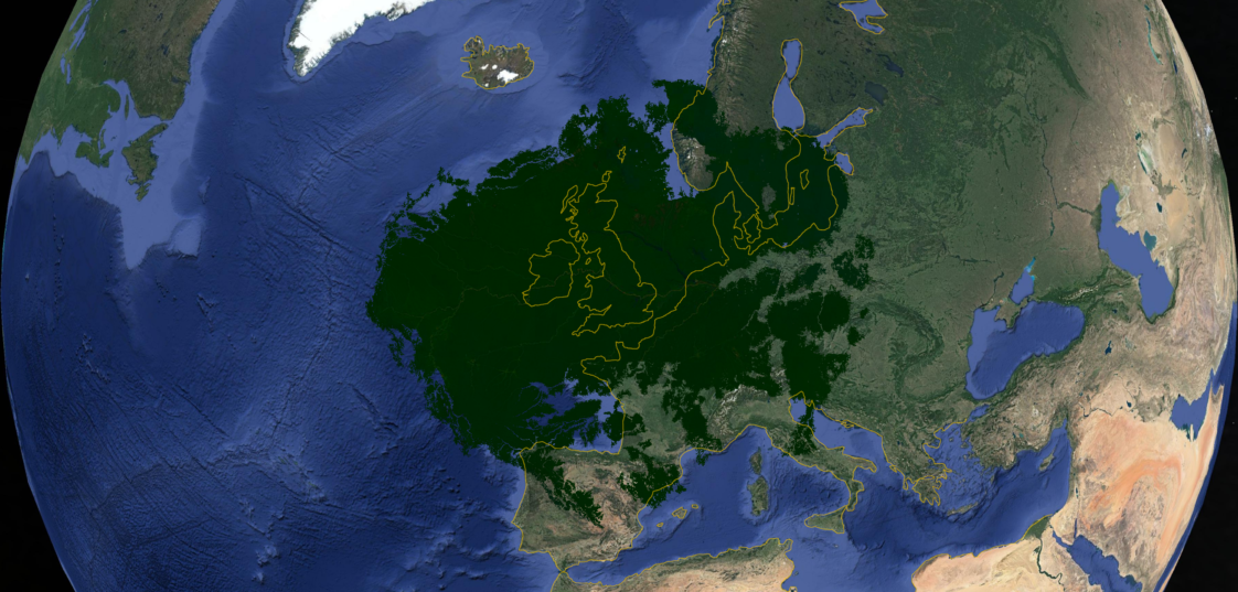 Map Amazon rainforest over europe Infographic.tv