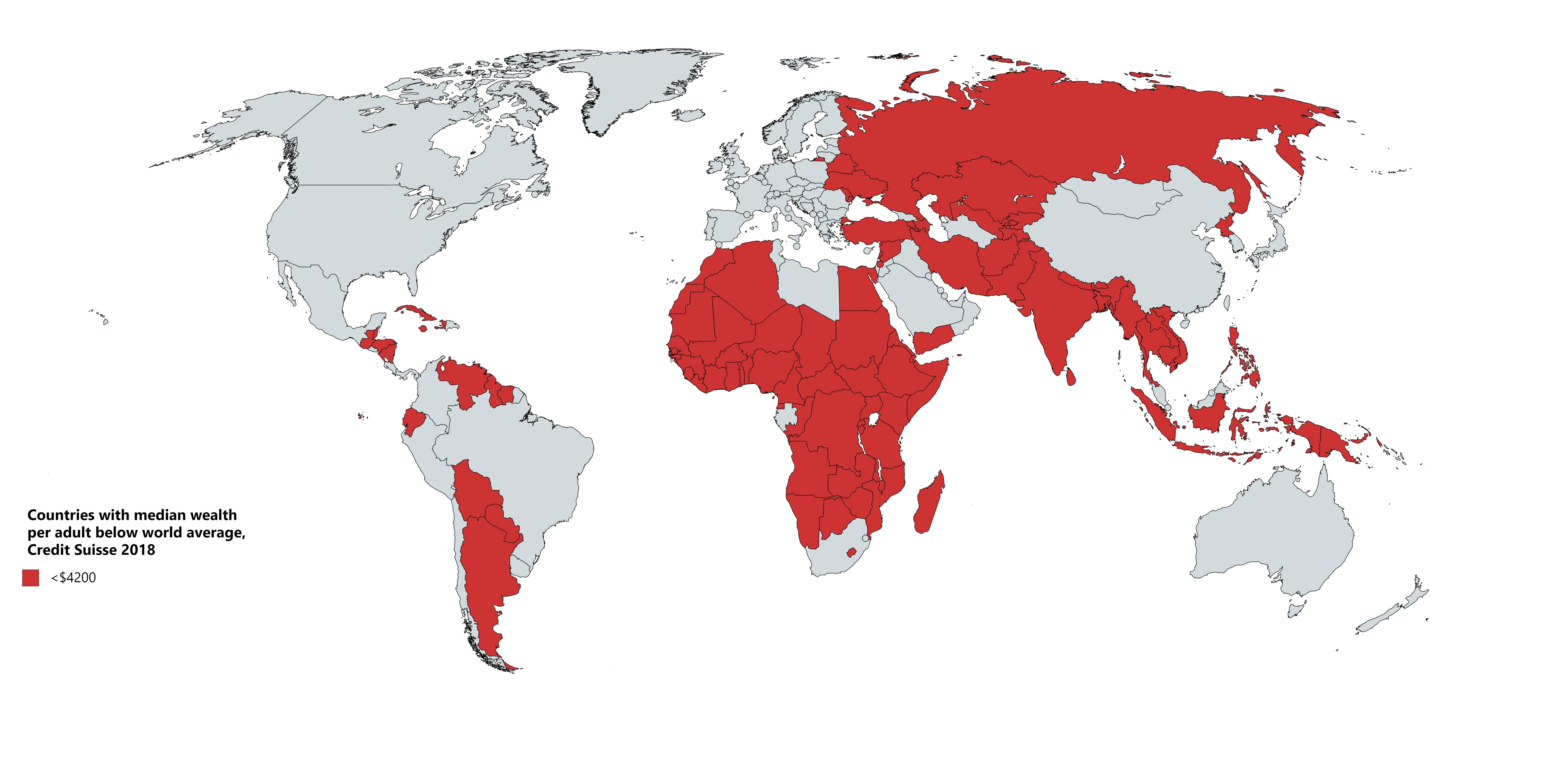 Map Countries With Median Wealth Per Adult Below World Average4200 Infographictv 6462