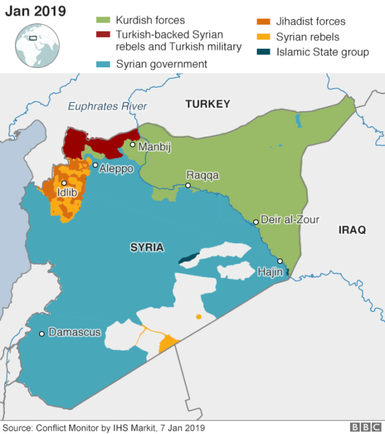 Map : Current situation in Syria as of January 7th 2019 - Infographic ...