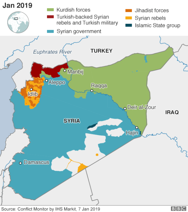 Map : Current Situation In Syria As Of January 7th 2019 - Infographic 