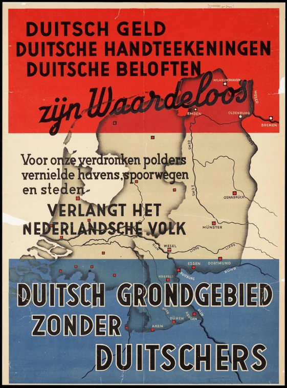 Map Dutch claims on parts of Germany postWW2 Infographic.tv