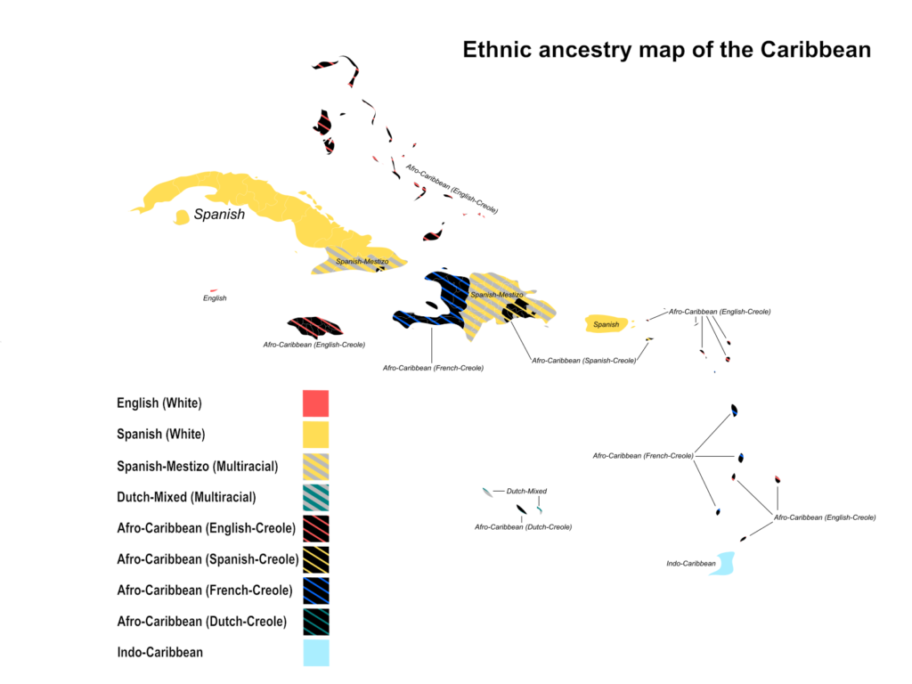 Map Ethnic ancestry map of the Caribbean [1600×1200] Infographic.tv