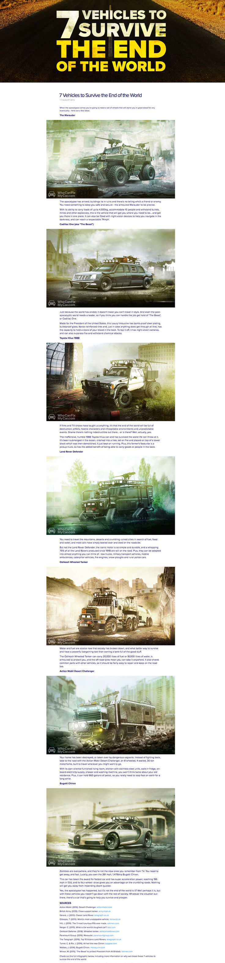 7 Vehicles To Survive The End Of The World [Infographic