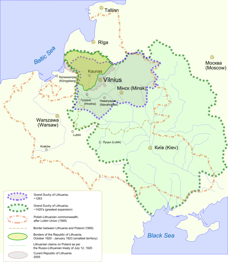 Map A Map Of Lithuania S Historical Territorial Expansion And   Map A Map Of Lithuanias Historical Territorial Expansion And 768x881 