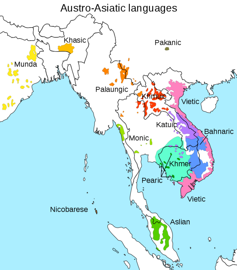 Map : Austroasiatic languages - Infographic.tv - Number one ...