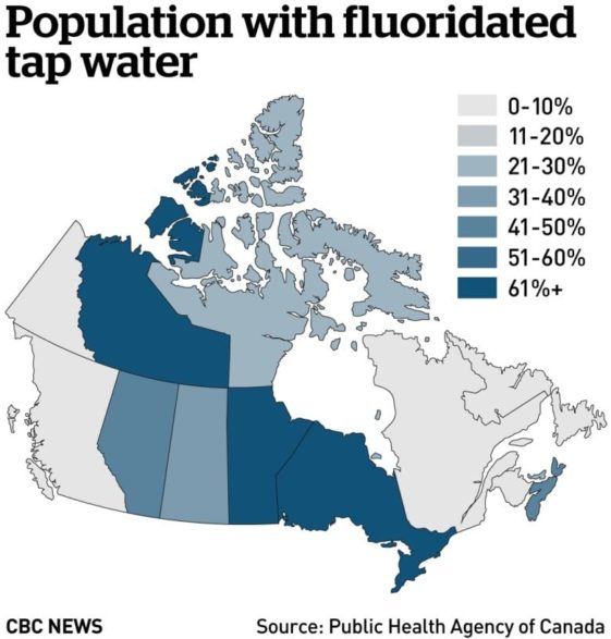 Map Canadian population with flouridated drinking water by percentage [OS] [780x816