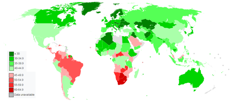 Map Income Inequality World Bank Gini Coefficient OC   Map Income Inequality World Bank Gini Coefficient OC 758x334 