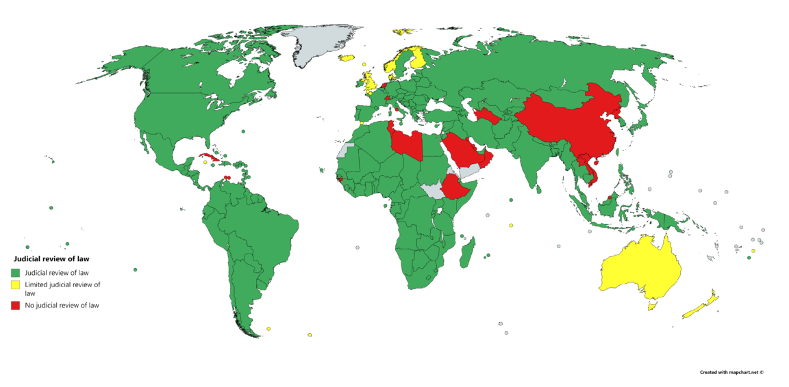 Map Judicial review of law by country Infographic.tv Number one