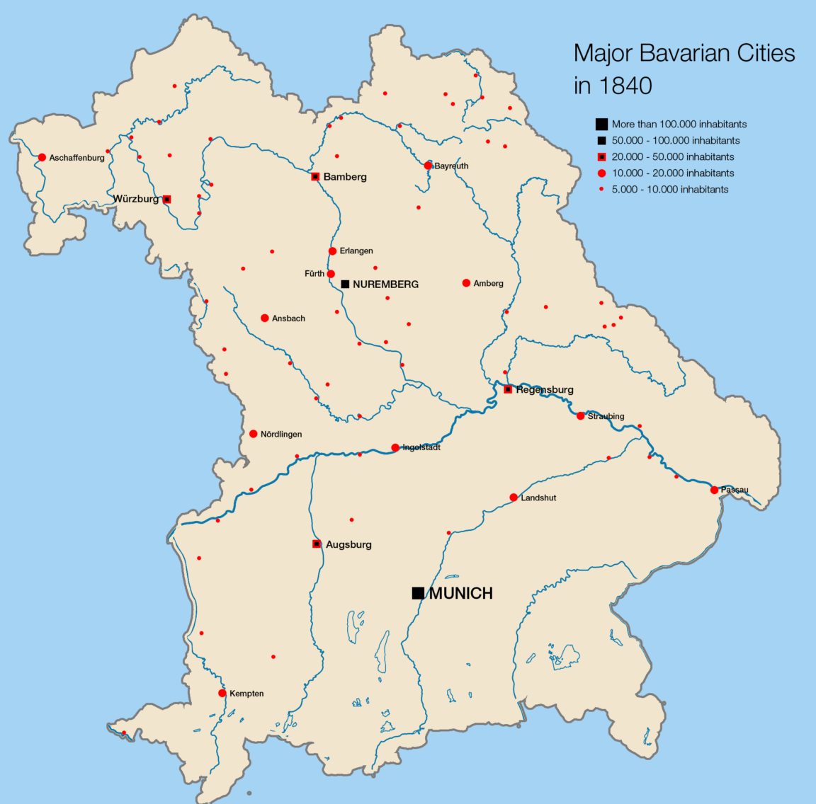 Map Major Bavarian Cities In 1840 OC 2000 X 2000 Infographic Tv   Map Major Bavarian Cities In 1840 OC 2000 X 1152x1136 