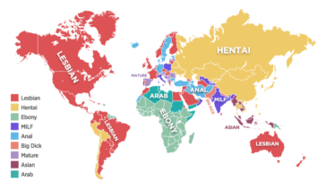 Map : Most viewed porn category by country(2018) – Infographic.tv