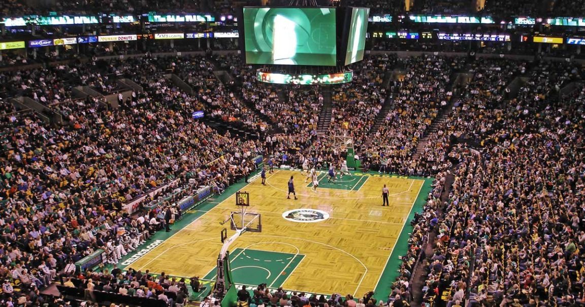 Map NBA Arenas ranked by seating capacity, from largest to smallest
