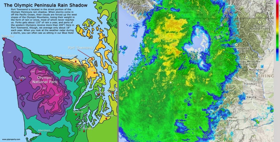 Map : Olympic Peninsula Rain Shadow – Infographic.tv – Number one ...