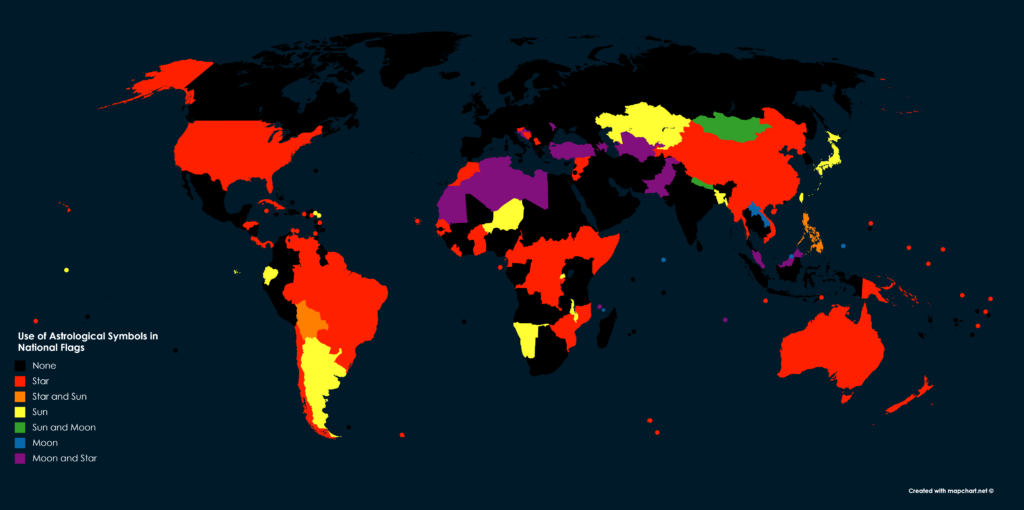 Map : Use of Astrological Symbols in National Flags - Infographic.tv ...