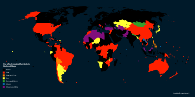 Map : Use of Astrological Symbols in National Flags - Infographic.tv ...