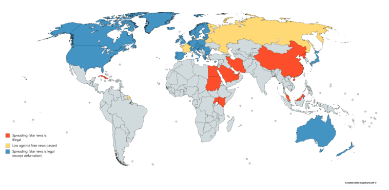 Map : Which countries ban fake news - Infographic.tv - Number one ...