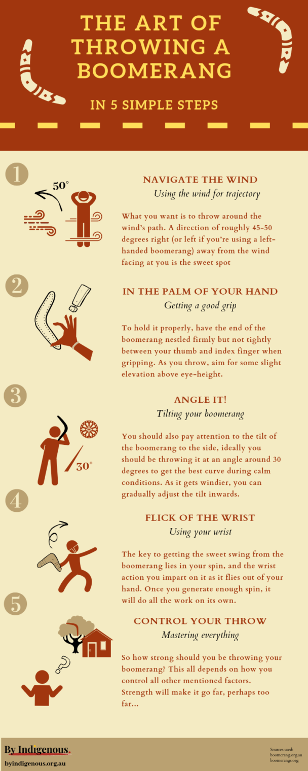 Visual 5 steps to throwing a boomerang Infographic.tv Number one infographics & data Data