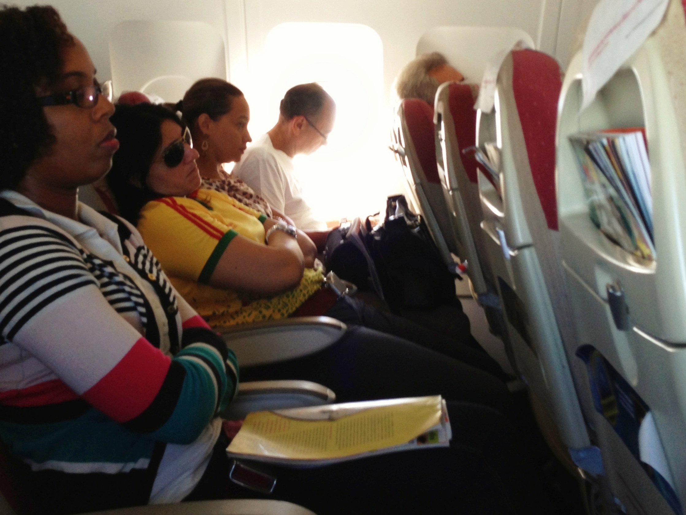 The plane showed the passengers. Reclining Seat Air Caraibes. Know when to Recline your Seat on a plane.