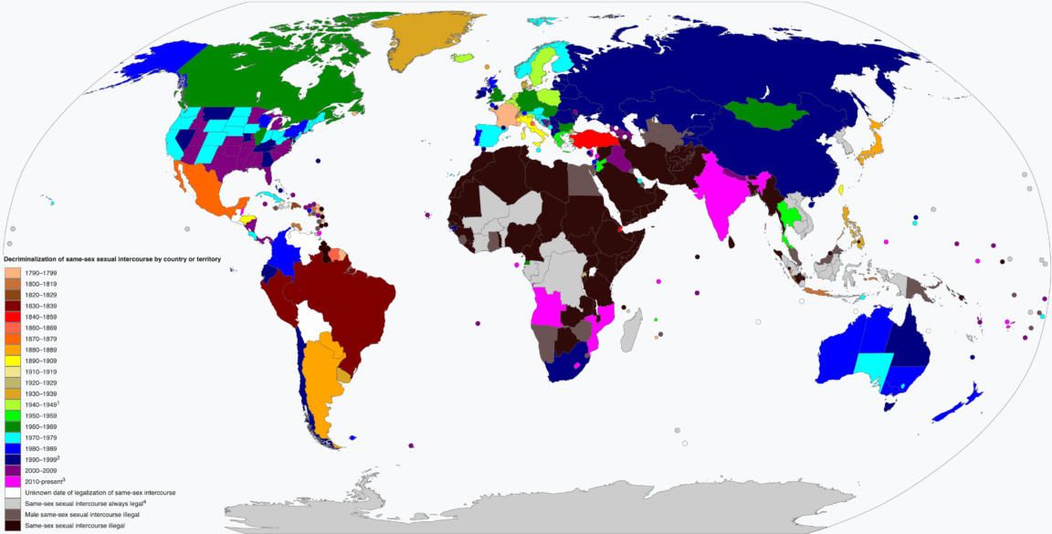 Map Decriminalization Of Same Sex Sexual Intercourse By Country Or