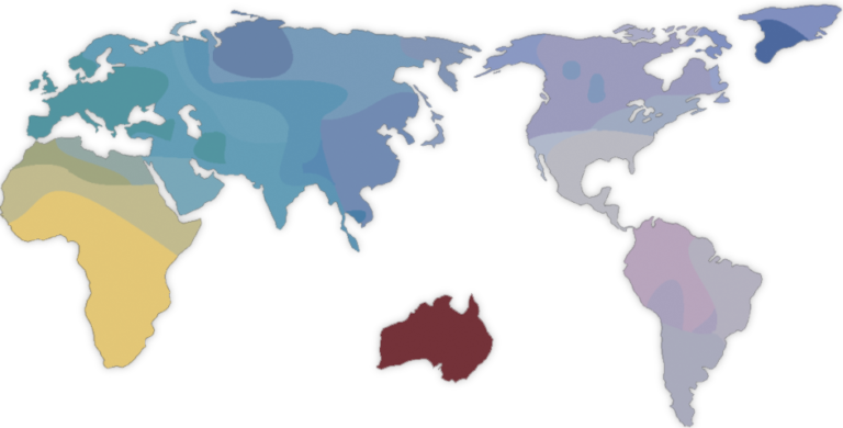 Map : Genetic distance of human populations made by geneticist Luigi ...