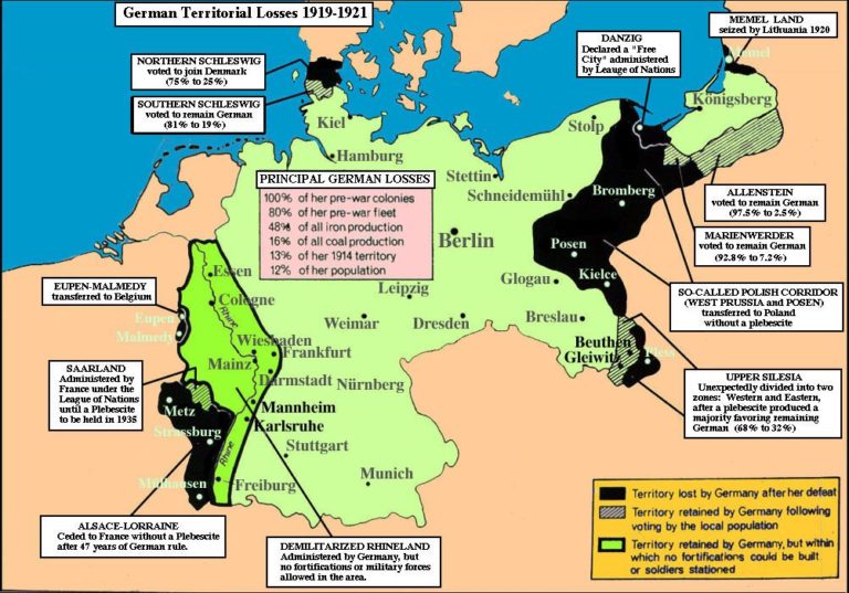 Map German Territorial Losses 19191921 Infographic.tv Number one
