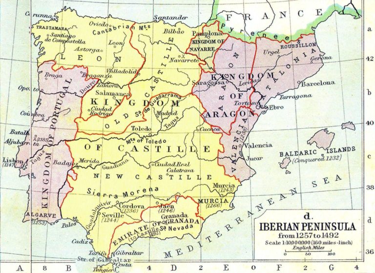 Map : Iberian Peninsula from 1257 to 1492 - Infographic.tv - Number one 