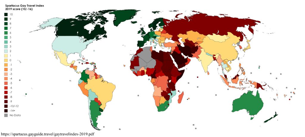 Map : Spartacus Gay Travel Index - Infographic.tv - Number one ...