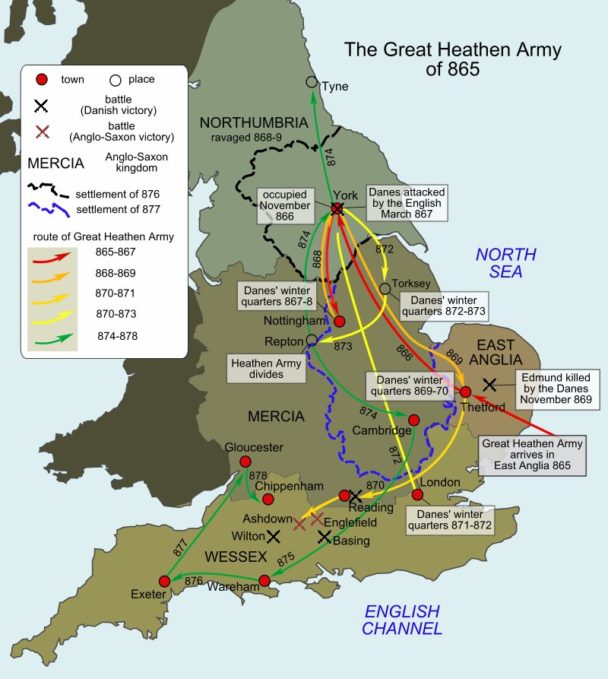 Map : The Great Heathen Army of 865 - Infographic.tv - Number one ...