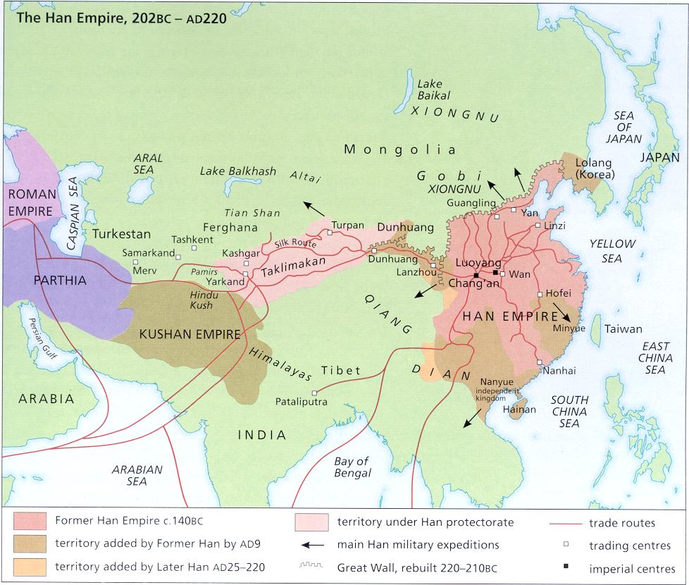 Map The Han Empire 202BCE 220CE Infographic Tv Number One   Map The Han Empire 202BCE 220CE 