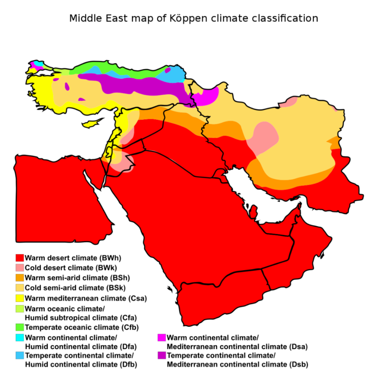 Climate Map Of Middle East Map : The climate map of the Middle East   Infographic.tv   Number 