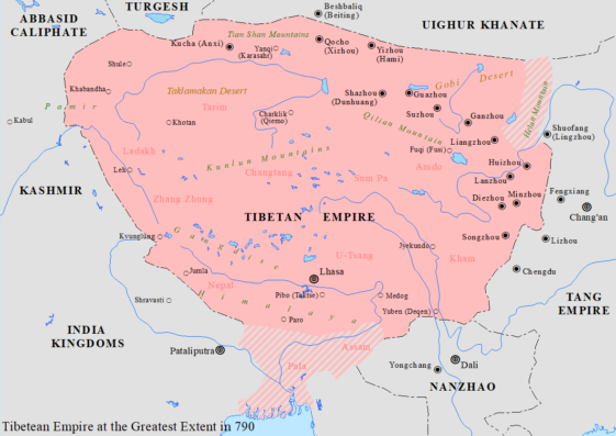 Map : Tibetan Empire at its greatest extent - Infographic.tv - Number ...