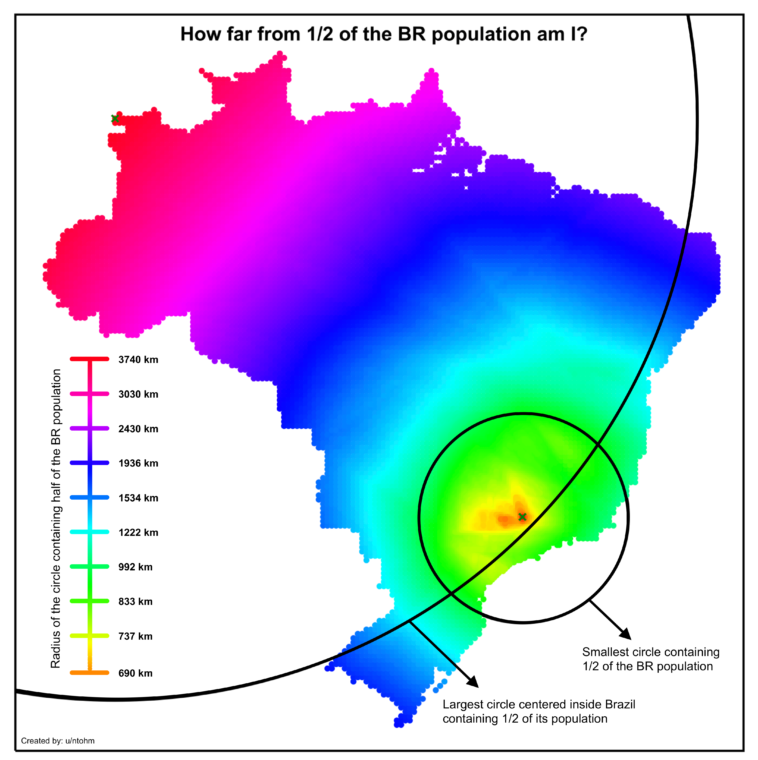 Map : Valeriepieris Circles For Brazil [OC] - Infographic.tv - Number ...