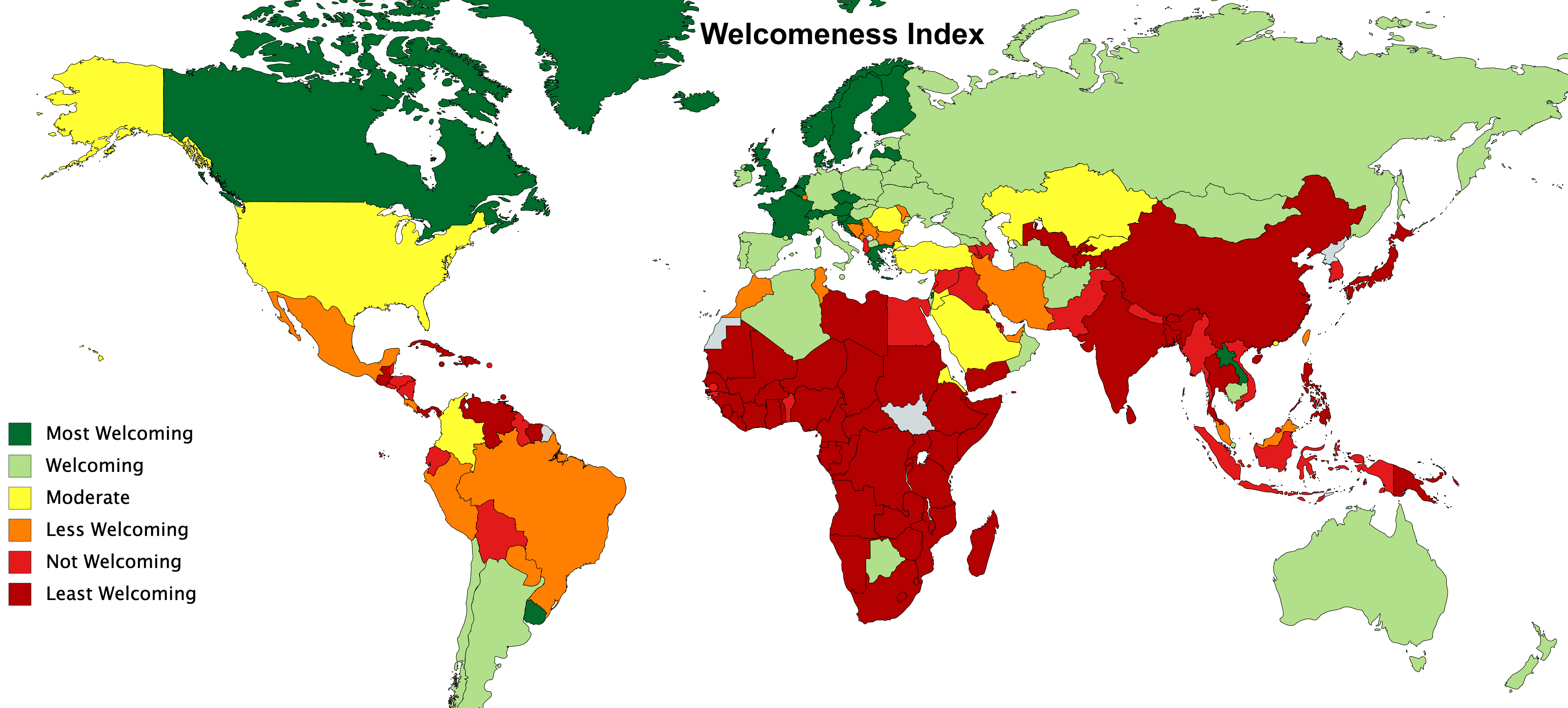 Map : Welcomeness Index (2019) - Number of Traveler Hosts per capita ...