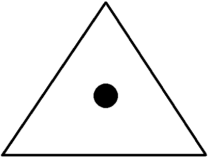 Круг с точкой в треугольнике. Круг с треугольником внутри. Точка внутри треугольника. Треугольный знак с точкой. Знак треугольник, а внутри точка.