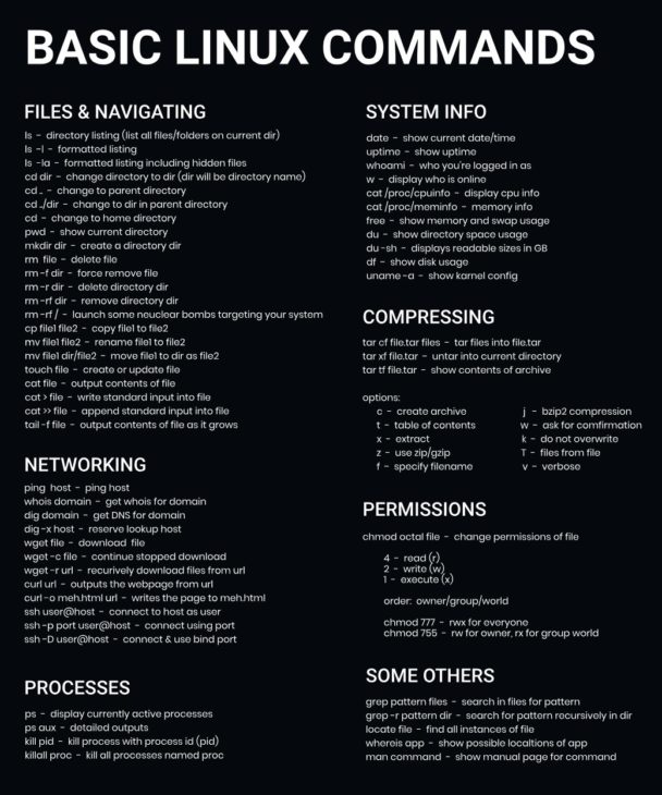 Visual : Basic Linux Commands – Infographic.tv – Number one ...