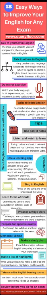 Infographic : 18 Easy Ways to Improve Your English for Any Exam ...