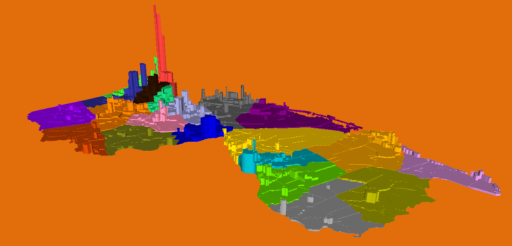 Map : 3D Population Density Map Of New Jersey - Separated By County ...