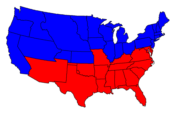 Map A House Divided The State - Map A House Divided The State Of The United 758x493 