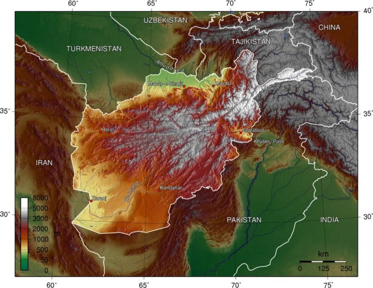 Map : Afghanistan topography - Infographic.tv - Number one infographics 