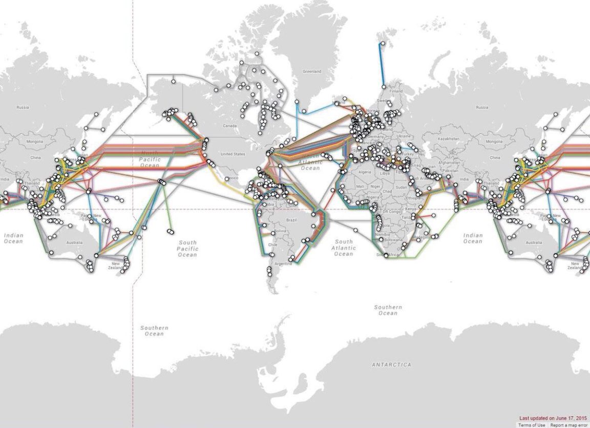 Map : All the underwater fiber optic cables that provide the internet 