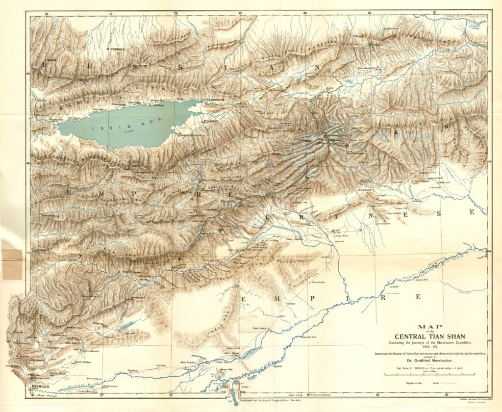 Map Central Tian Shan Mountains Illustrating The 1902 3 Merzbacher   Map Central Tian Shan Mountains Illustrating The 1902 3 Merzbacher 1024x840 