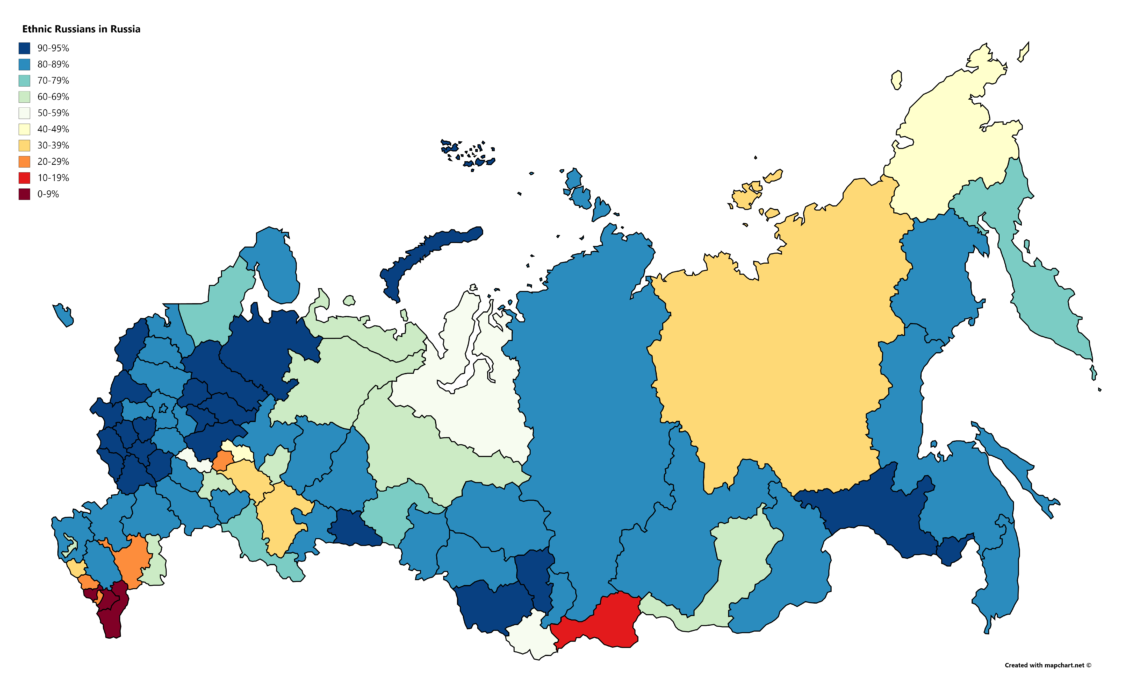 Map Ethnic Russians In Russia Infographic tv Number One 