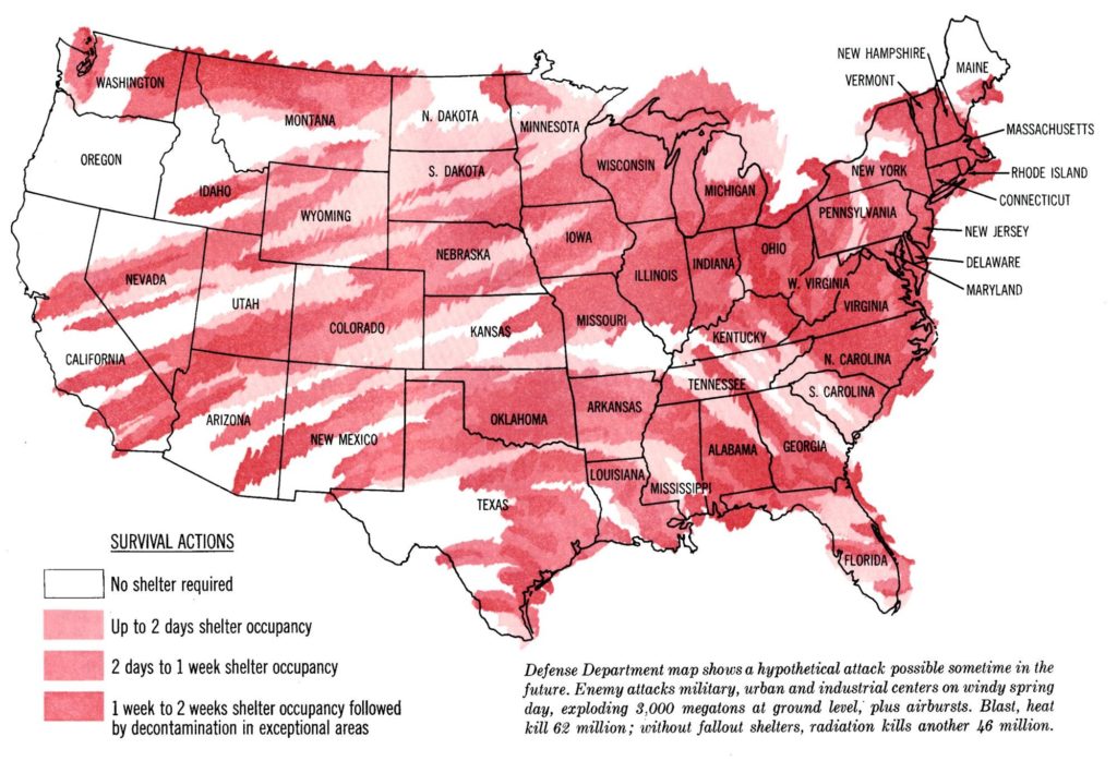 Map Hypothetical Nuclear Fallout Map Depicted By The Department Of   Map Hypothetical Nuclear Fallout Map Depicted By The Department 1024x709 